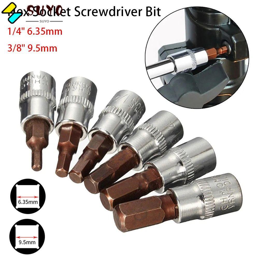 SUYO 1 Cái Ổ Cắm Vuông, Bộ Phận Dụng Cụ Thủ Công Đầu Lục Giác Ổ Cắm Lục Giác Vít, Bền 1 / 4 '' 3 / 8