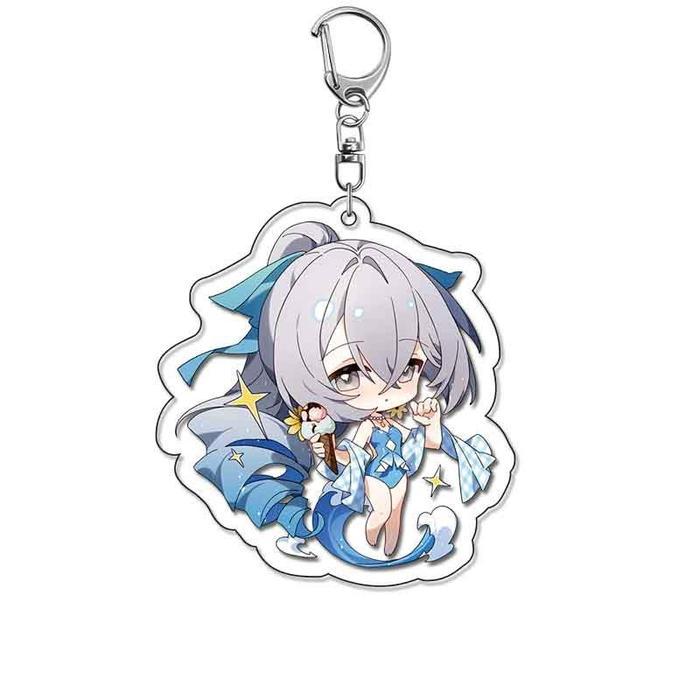 Gantungan Kunci Honkai Impact 3 Akrilik Transparan Keychain Elysia Souvenir Kiana Kid Hadiah Kado