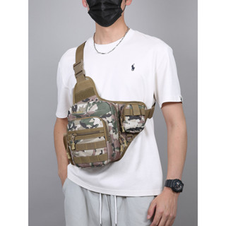 Mồi chéo Chức Năng Ngoài Trời Một Vai Nam Slingshot Ba Lô Chiến Thuật Yên Túi Thể Thao Ngụy Trang Ba Lô Ngoài Trời