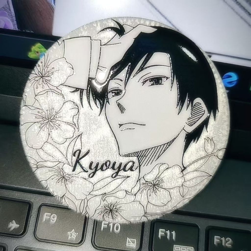 Ootori Kyoya Huy Hiệu Bạc Hình Tròn - Bộ Sưu Tập Dễ Thương Cho Fan Anime và Trang Trí