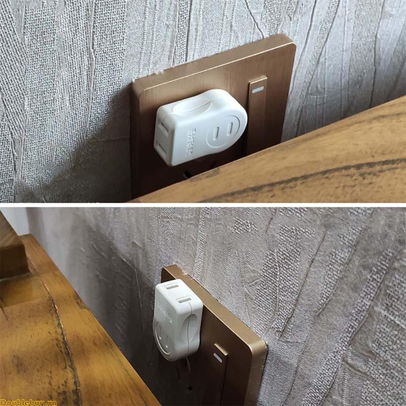 Doublebuy Outlet Saver 2 Prong Plug Extension Adapter 2 ổ cắm