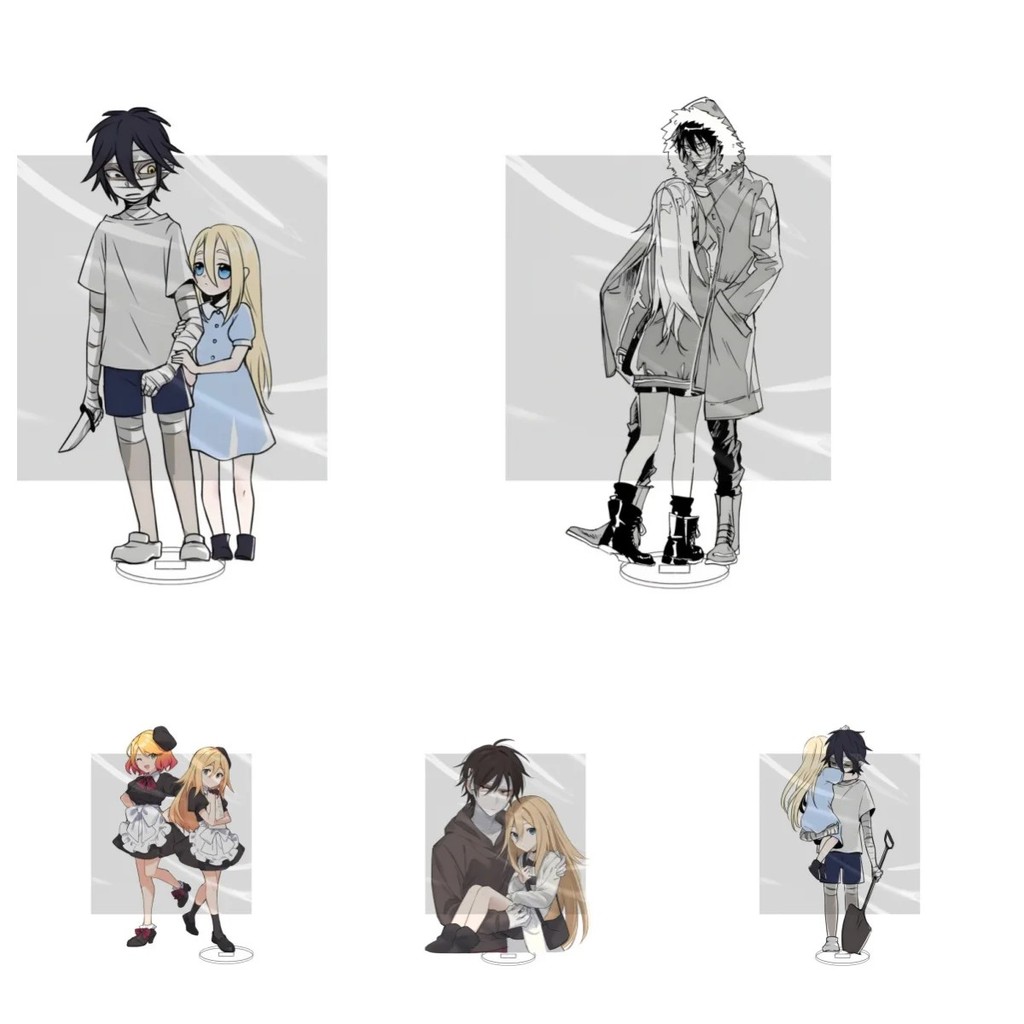 Standee Anime Angels of Death mô hình mica Rachel Gardner Isaac Foster Zack Ray trang trí bàn học de