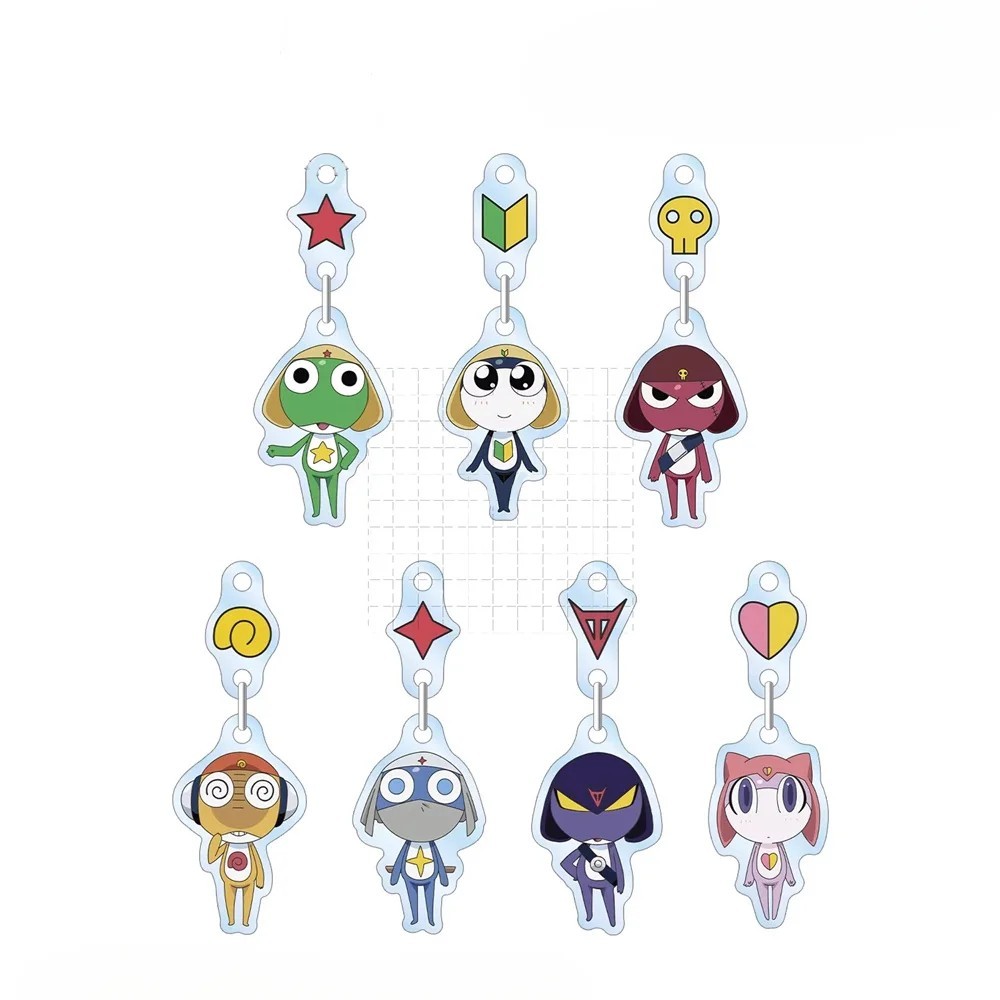 Móc khóa Anime Keroro Gunsou Chú ếch quân dịch mô hình mica nhân vật Keroro Tamama Giroro phụ kiện t