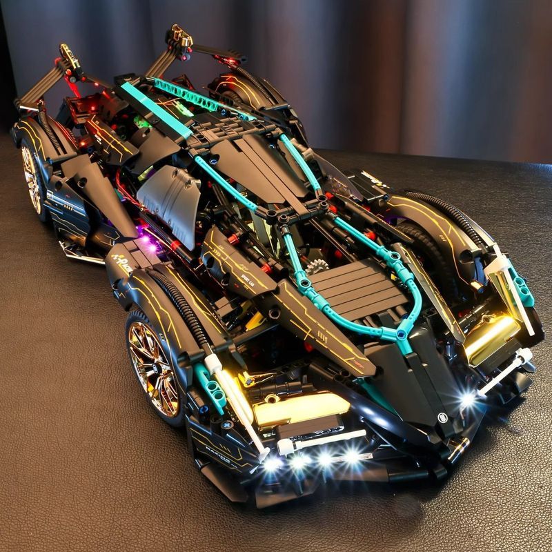 Tương thích với Lego Black Samurai V12 Lamborghini Xe Thể Thao Lắp Ráp Khối Xây Dựng Mô Hình Đồ Chơi