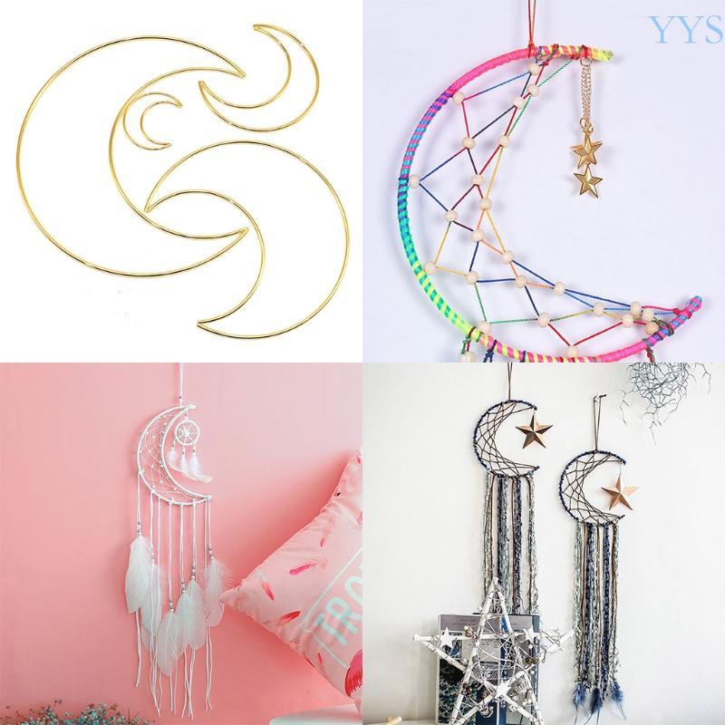 YYS Macrame Project DIY Metal Macrame Moon Hoop cho Dreamcatcher Làm Nhẫn