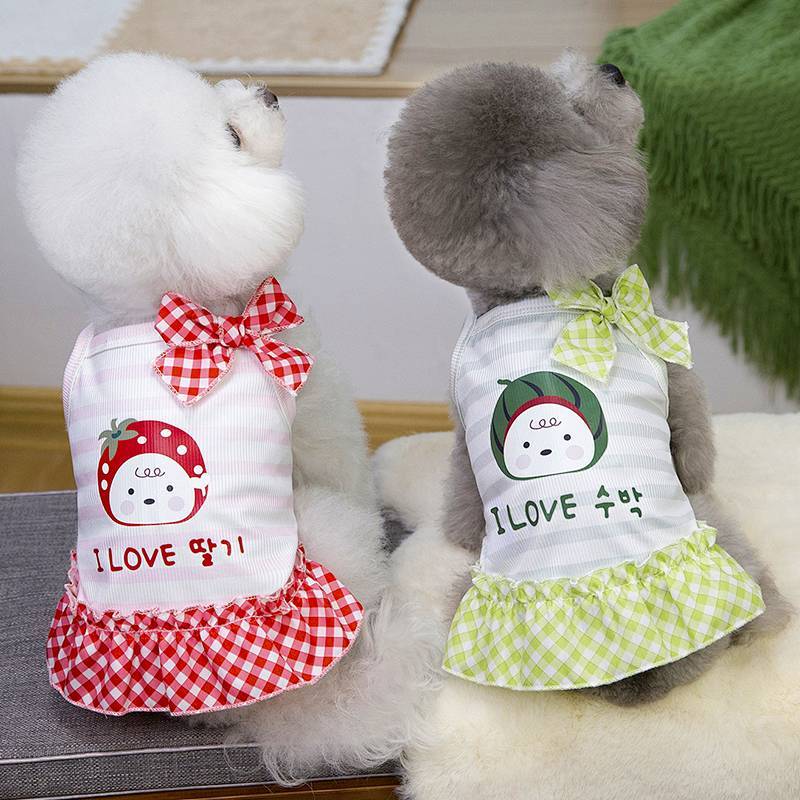 Pet Puppy Clothes Summer Clothes Thin Breathable Sweet Skirt Small Dog Cat Teddy Bichon Pomeranian 7