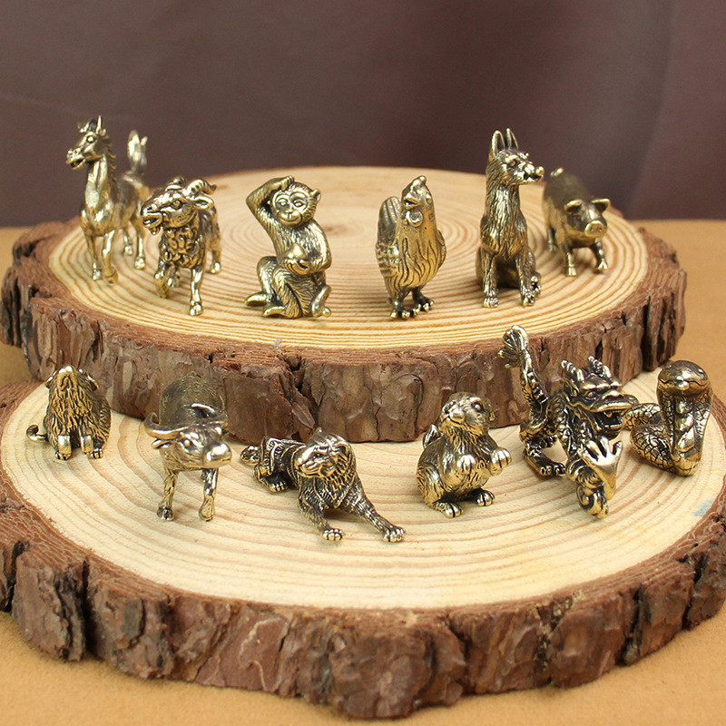 Pure Horse Monkey Full Set dragon Chicken bull Twelve Zodiac Signs Hot Sale bf7s Brass dog sheep#Zod