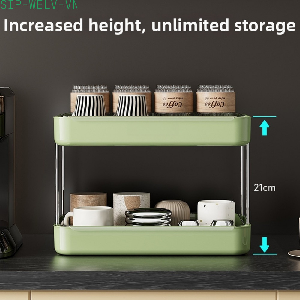 {WELV}Modern Stylish Cup Holder Desk Organizer with Drainage Tray for Kitchen Bathroom