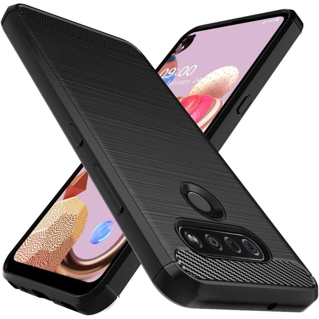 Osophter cho LG K51 Case, LG Reflect Case, LG Q51 Case Vỏ điện thoại bảo vệ cao su TPU linh hoạt giả