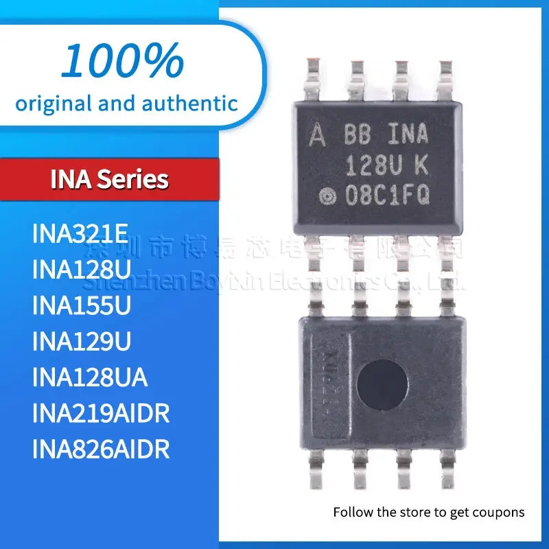 5 CÁI INA128U INA155U INA129U INA321E INA128UA INA219AIDR INA826AIDR Vỏ đen Chip ic