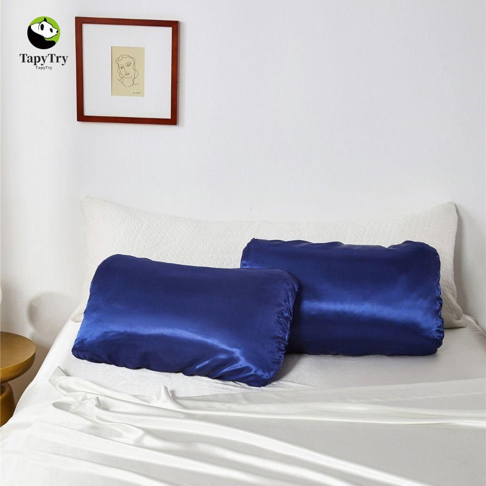 ALISON 2 Vỏ Gối Ngủ, Vỏ Gối Co Giãn Lụa Satin Mềm, Vỏ Gối Màu Trơn Thân Thiện Với Da Gối Bảo Vệ Gối