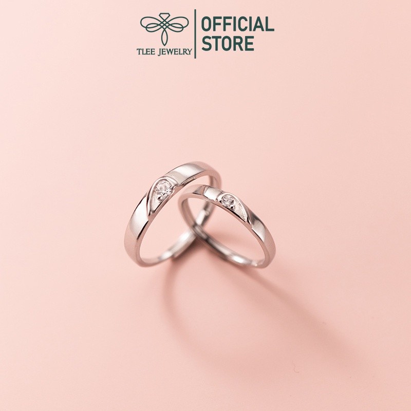 Nhẫn bạc hình trái tim đôi TLEE JEWELLY ND0212