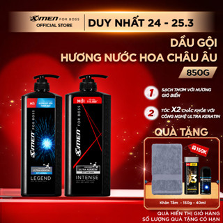 Dầu gội Nam XMen for Boss 850g Intense/Legend, Hương Nước Hoa Châu Âu Sang Trọng Lịch Lãm