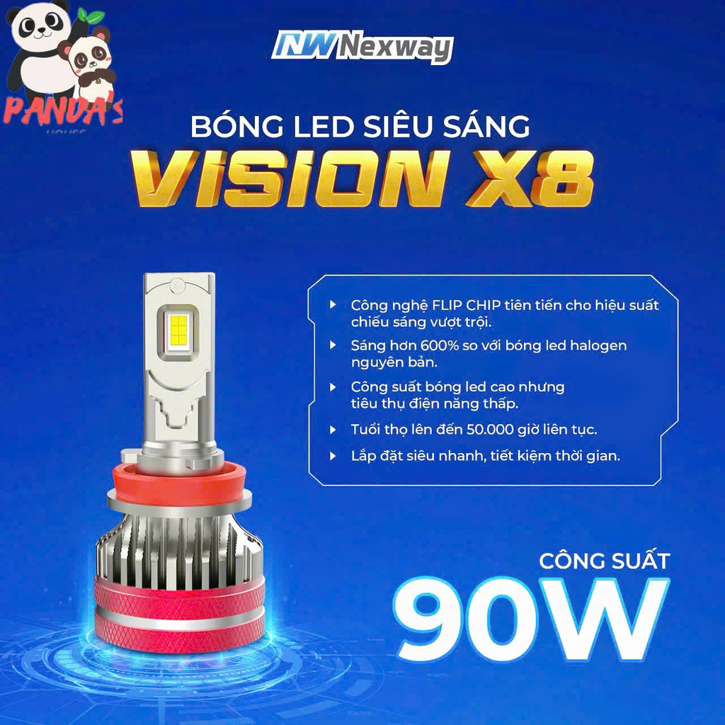 Bóng Đèn Led Nexway Vision X8 Pro 90W, 70W, 58W Siêu Sáng