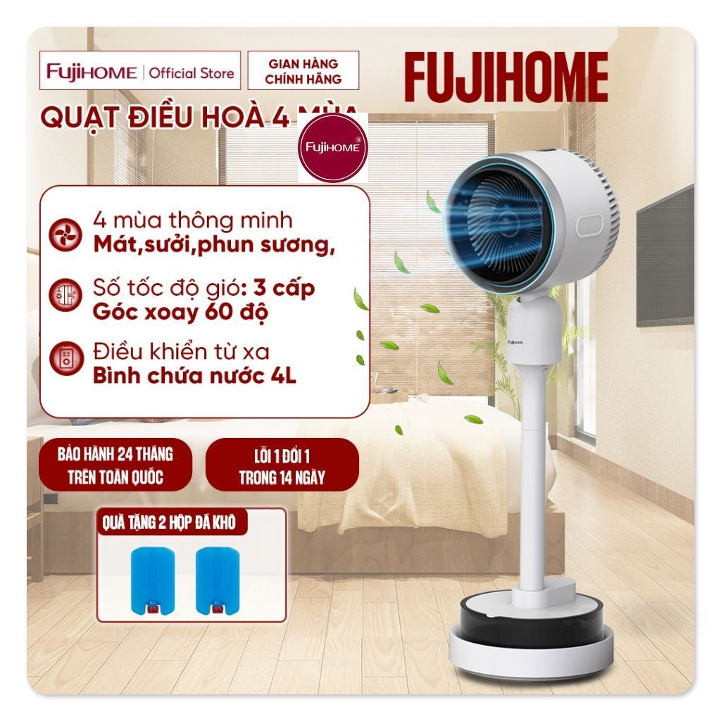 Quạt điều hòa 4 mùa Fujihome AC707, quạt mát , sưởi ấm, phun sương, tạo ẩm ,lọc không khí ion