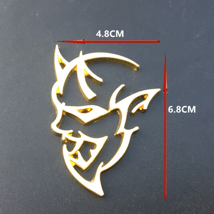 1 Cặp SRT Hellcat logo Xe Hơi Miếng Dán Kim Loại Cho Dodge Sạc Địa Ngục Mèo Huy Hiệu Rỗng Quỷ Biểu T