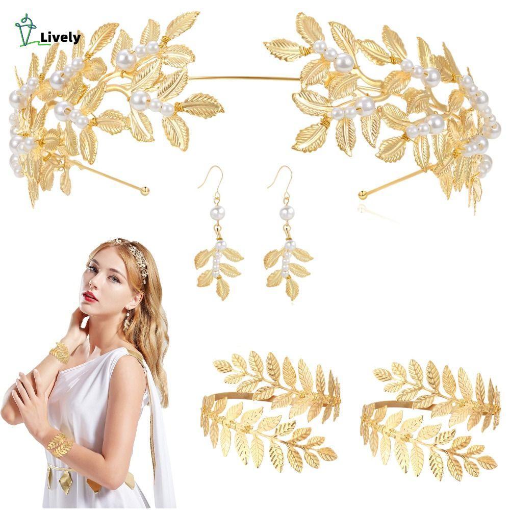 Lược Tóc Cô Dâu Lá Vàng, Thiết Kế Từ Lá Và Bông Tai Vàng, Phụ Kiện Lễ Hội