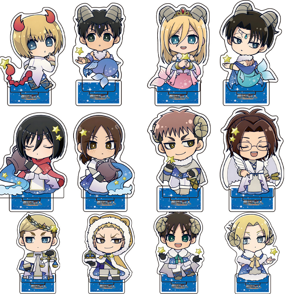 Hot Anime Attack on Titan 10cm Acrylic Standees of the 12 Zodiac Signs Figures Model Desktop decorat