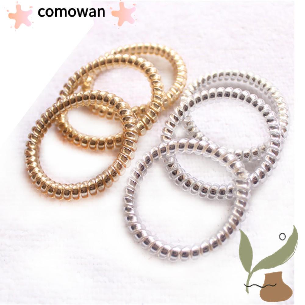 COMOWAN 10 Chiếc Băng Đô Co Giãn Da Báo Nữ Vàng / Bạc Scrunchie