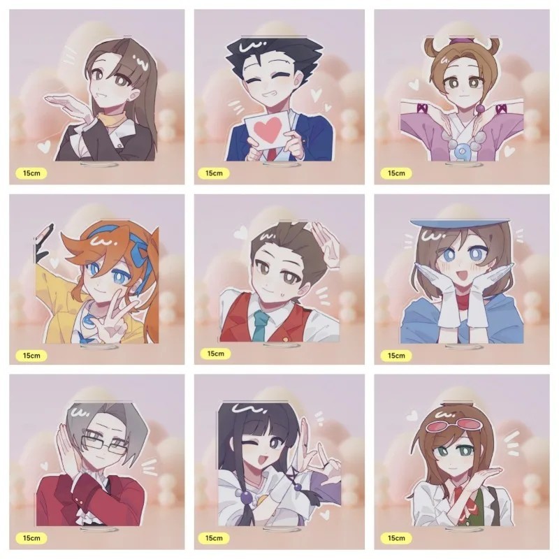 Standee Ace Attorney Gyakuten Saiban mô hình mica trang trí bàn học nhân vật Phoenix Wright Apollo J
