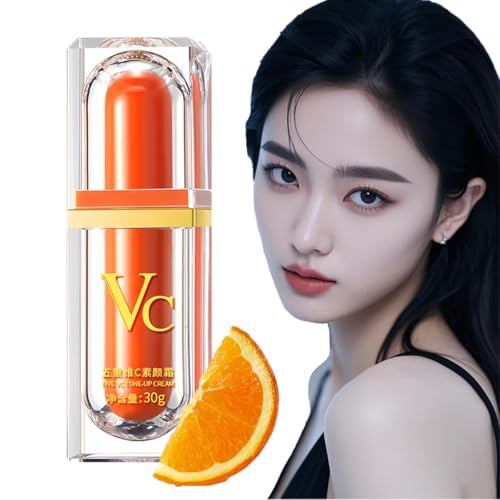XIRUJNFD Vitamin C Makeup Tone Up Cream, Five Vitamin C Tone-Up Cream, Multi 4-In-1 Face, Concealer,
