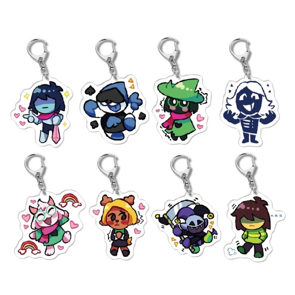 Móc khóa Deltarune Acrylic mica in hình Kris Ralsei Susie Lancer Noelle Jevil phụ kiện trang trí bal