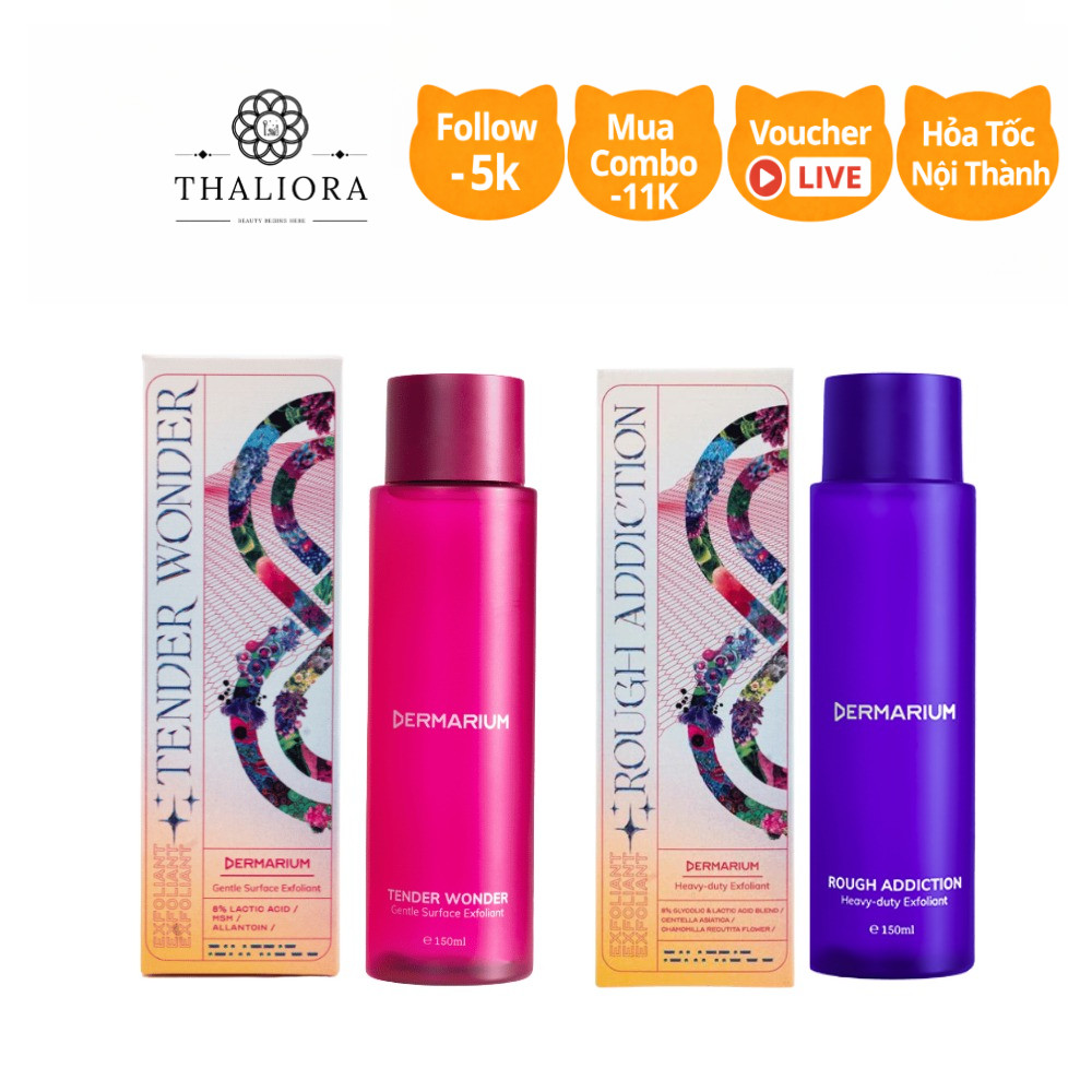 Toner AHA Dermarium Tender Wonder, Rough Addiction tẩy tế bào chết, giảm thâm, làm sáng da 150ml