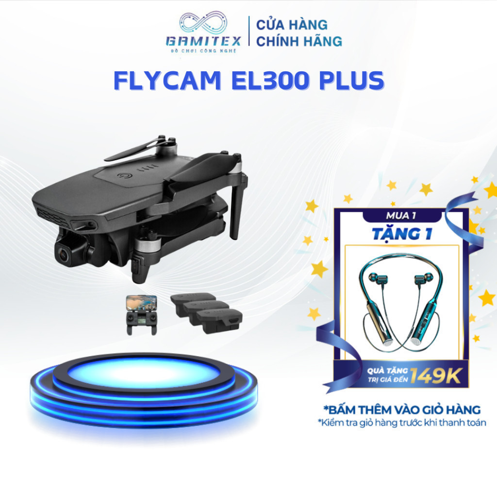 Flycam máy bay điểu khiển từ xa Flycam mini L300 PRO động cơ không chổi than dung lượng pin lớn came