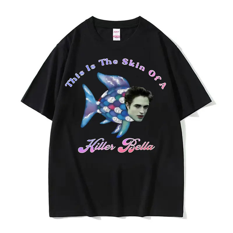 Đây là làn da của kẻ giết người. Áo thun Bella Meme Rainbow Twilight Fish Ngộ nghĩnh giản dị dành ch