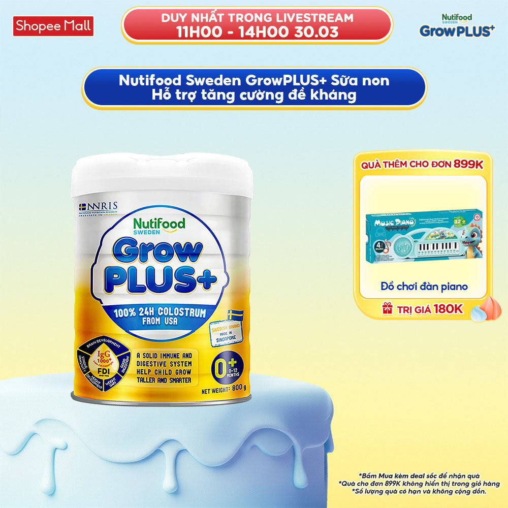 Sữa non GrowPLUS+ (vàng) 0-12 tháng Singapore tăng cường hệ miễn dịch và hấp thu chất dinh dưỡng (Lo
