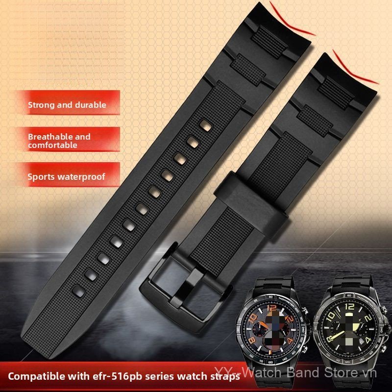 Dây đeo đồng hồ 22mm cho Edifice 5066 EFR-516PB EFR-516 Thay thế đầu cong