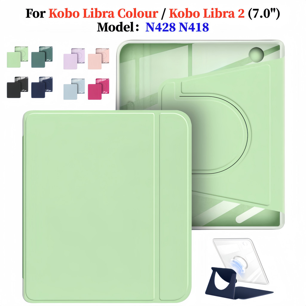 Dành Cho Kobo Libra 2 Màu N418 N428 Libra2 Màu Thiên Bình 7 "E-Reader Acrylic Tách Từ 360° Hộp chống