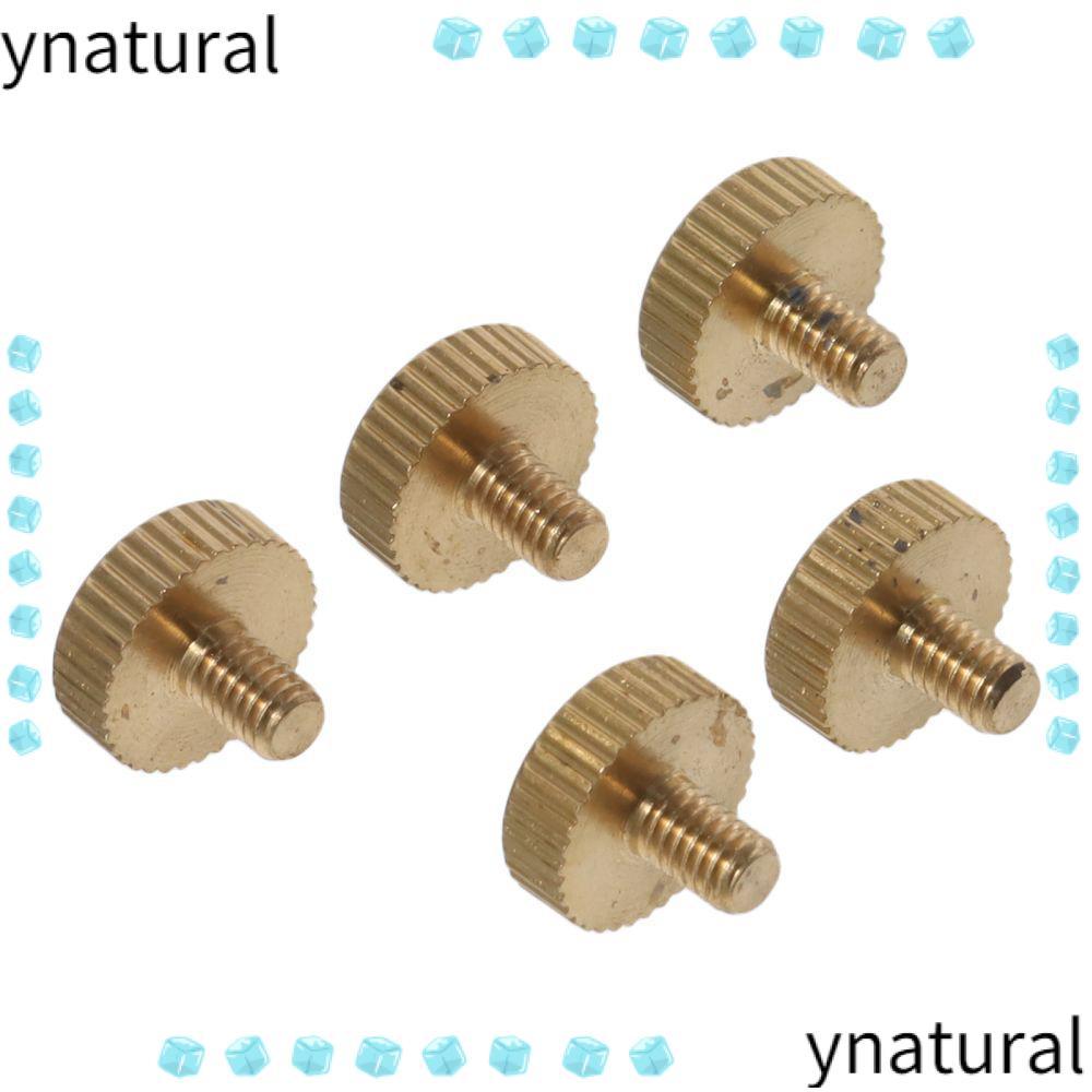 YNATURAL 5 đầu phẳng, Vít ngón tay cái có khía bằng đồng M4x 6-14mm,|Vít Bu lông đồng thau phẳng