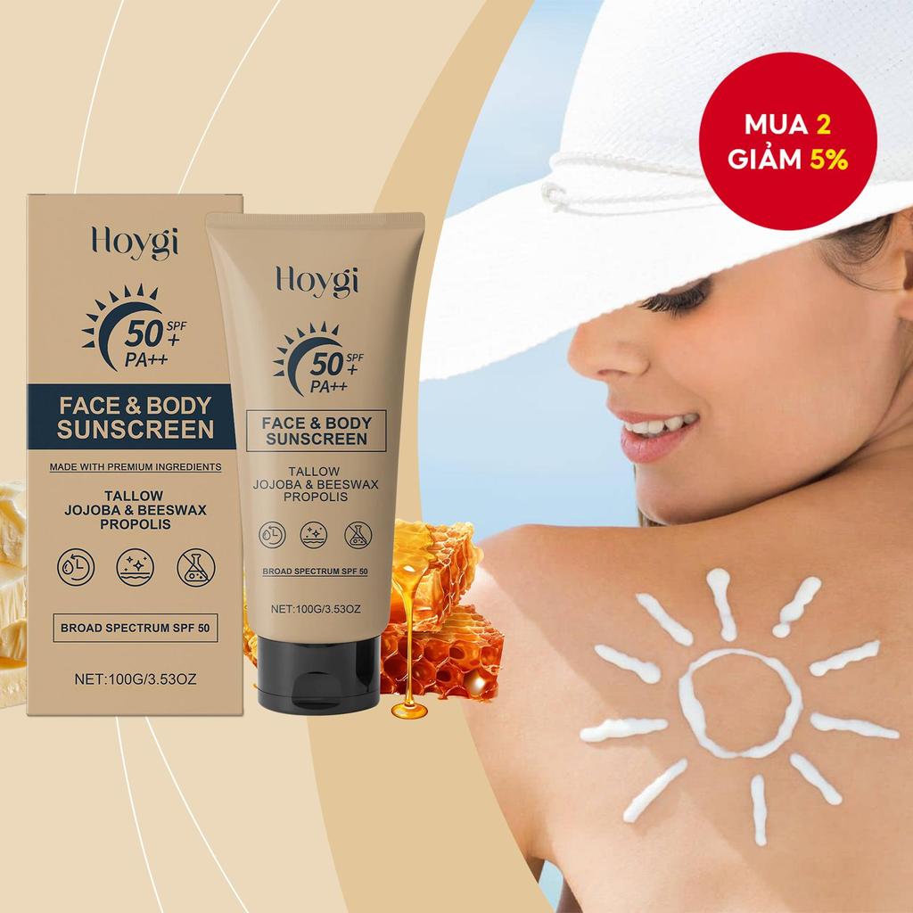 Kem chống nắng SPF50+ cho mặt và cơ thể, nhẹ, không bết dính, bảo vệ da khỏi tia UV với dầu jojoba c