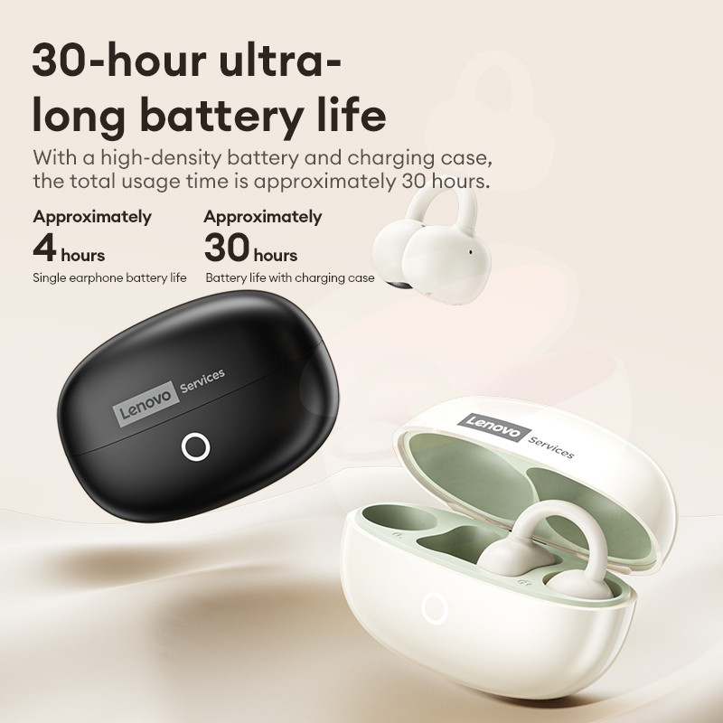 Tai nghe Bluetooth không dây Lenovo RS108 Hiệu ứng âm thanh HIFI toàn cảnh Cuộc gọi độ phân giải cao Giảm tiếng ồn Độ trễ thấp và không rò rỉ âm thanh Bluetooth 6.0 | BigBuy360 - bigbuy360.vn