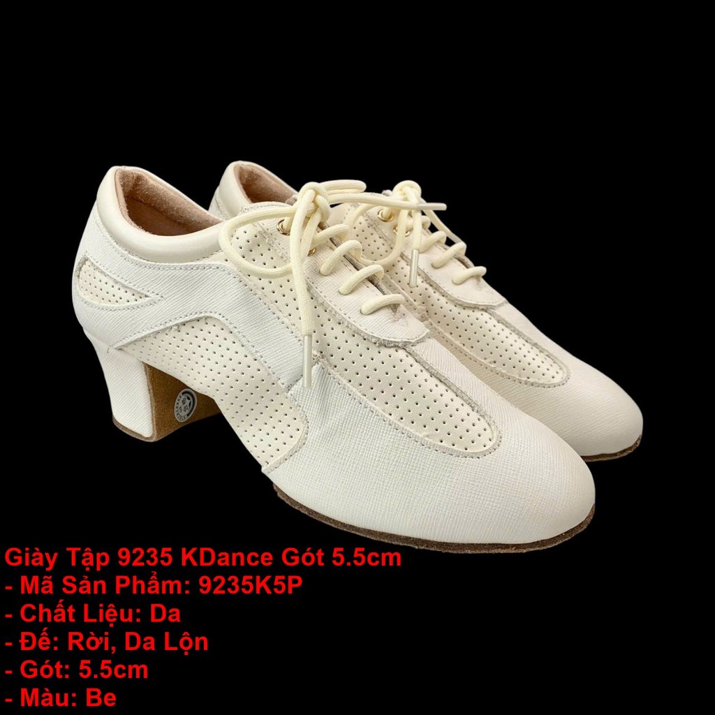 Giày Tập Khiêu Vũ Dancesports 9235 KDance Gót 5.5cm (9235K5P) - Be (Tặng túi đựng giày)