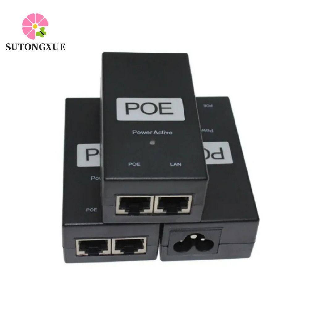 SUTONGXUE POE Power Injector, Bộ nguồn POE tương thích 24V / 48V 0.5A, Nguồn điện thụ động IEEE802.3