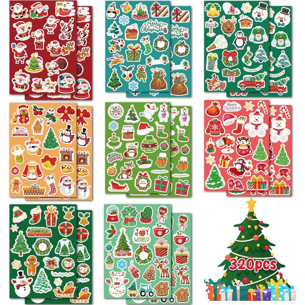 Đồ nhồi bông OHOME | 320 Miếng Dán Giáng Sinh - Đồ Nhồi Bông Cho Bé | Trẻ Em Quà Tặng Giáng Sinh Cho