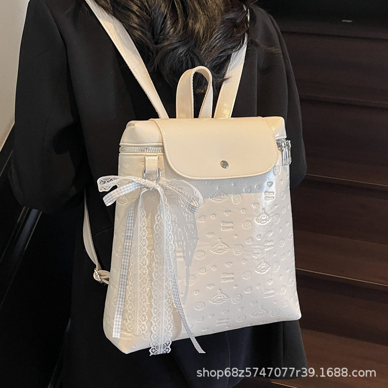 [Niche Pháp] Ba lô du lịch Sinh viên đại học Lớp đi lại Túi phong bì da mềm Túi đeo vai