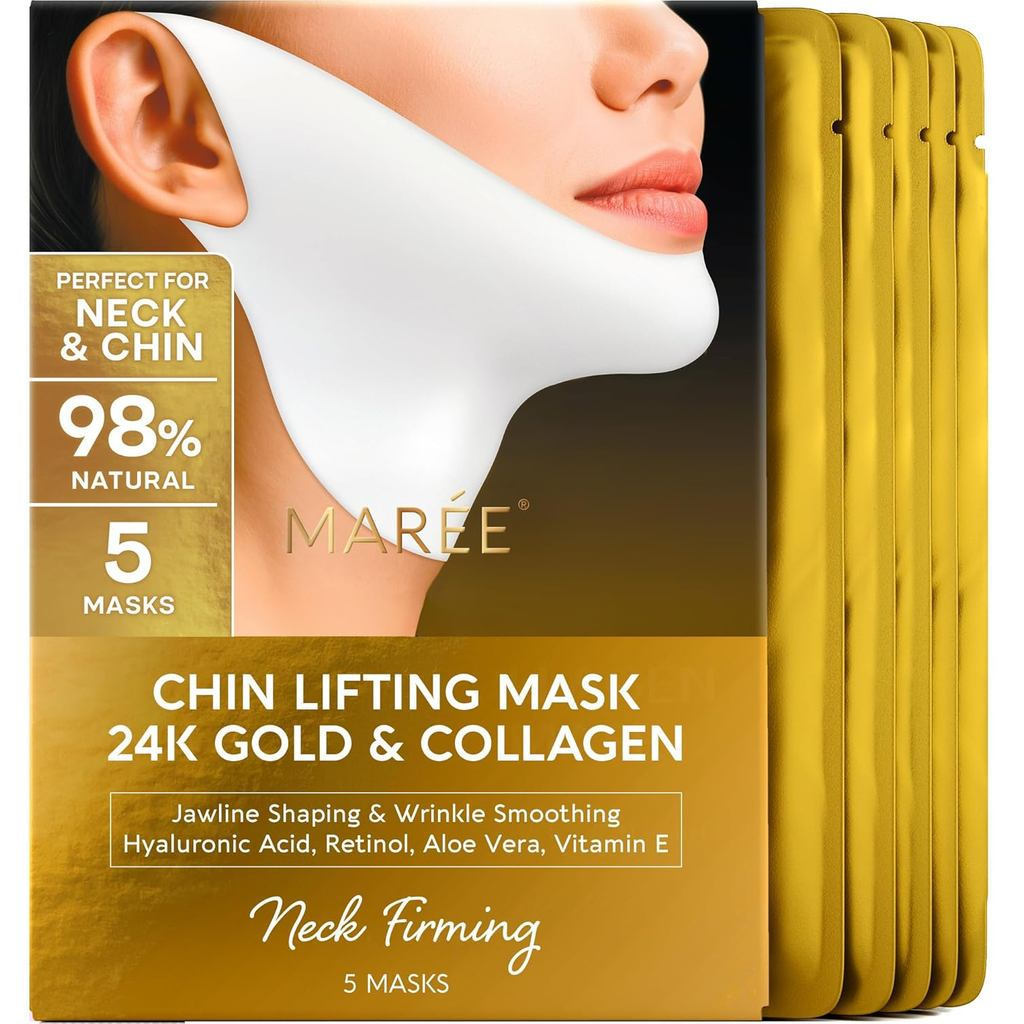MAREEVLineLiftingMaskwith24KGold – DeepCollagenFaceMaskforWome