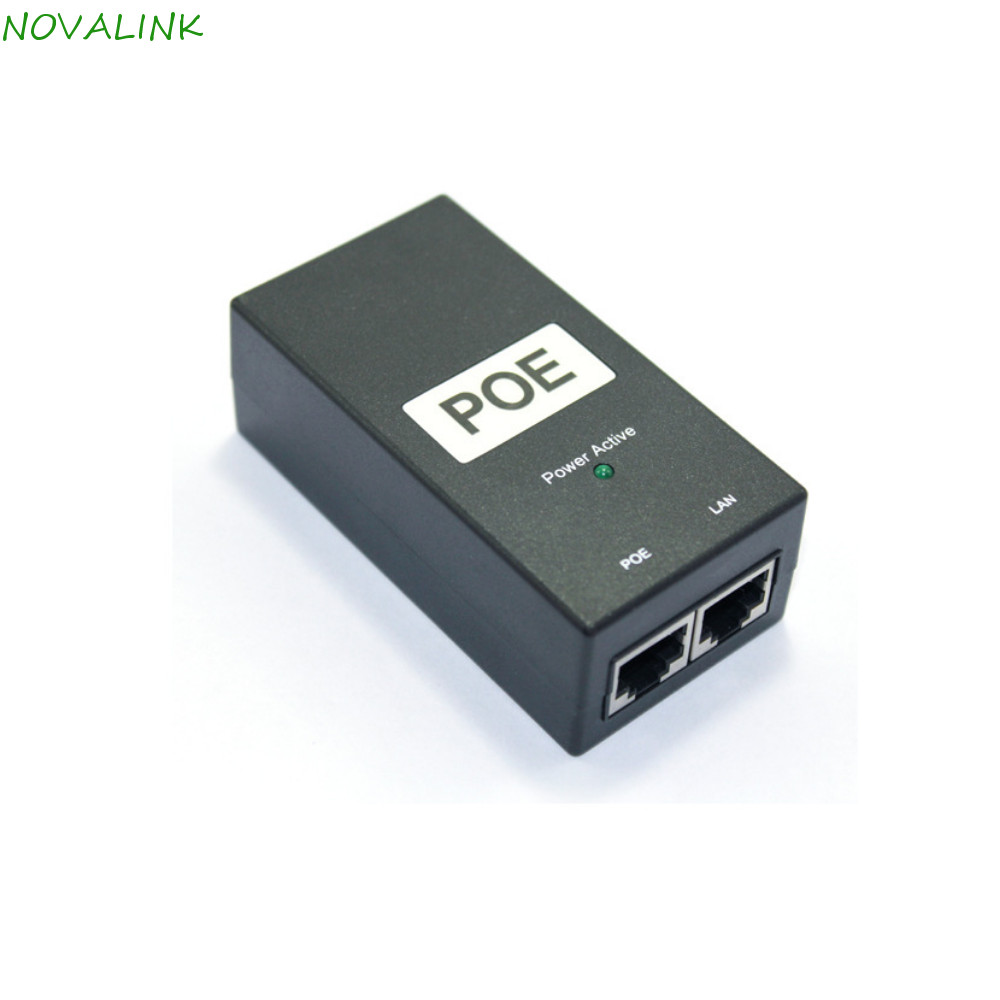 NOVALINK POE Power Injector, 24V / 48V 0.5A 100Mbps POE Power Supply, Router Power Supply Desktop Đầ