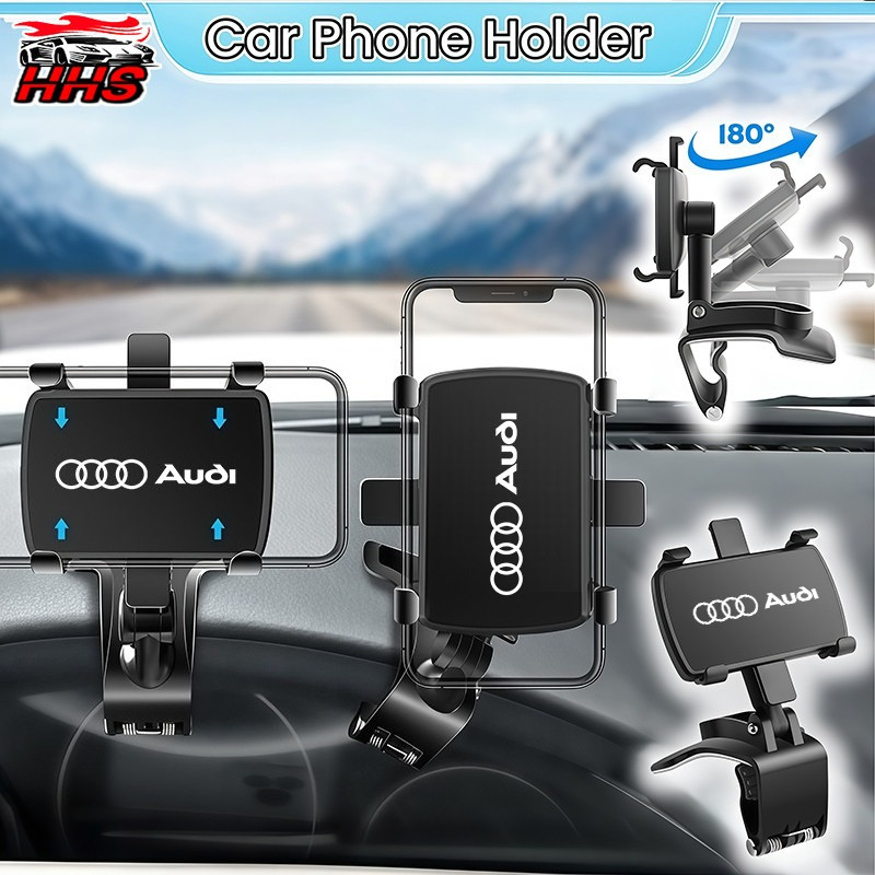 Bảng điều khiển trong ô tô đa năng Audi Giá đỡ gương chiếu hậu 360° Xoay Gps Dvr Giá Đỡ Điện Thoại C