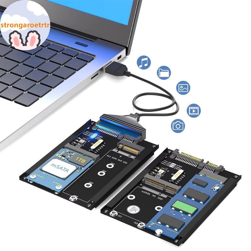 Strongaroetrtr 1 Bộ 2 trong 1 MSATA M.2 NGFF sang SATA USB Riser Card M.2 NGFF sang SATA Adapter MSA