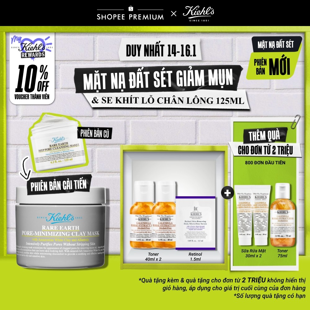 [NEW] Mặt nạ đất sét Kiehl's Rare Earth Deep Pore Cleansing Masque 125ml
