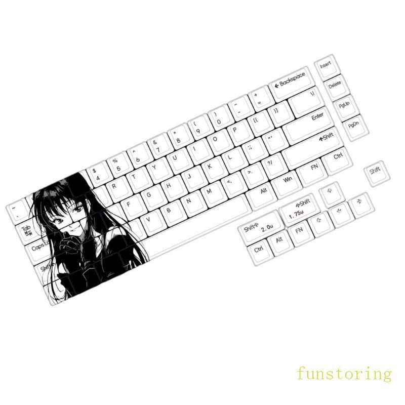 FUN 75 CÁI PBT Dye Sublimated Keycaps Chiều cao ban đầu Nâng cao Loại bàn phím cơ cho và độ bền