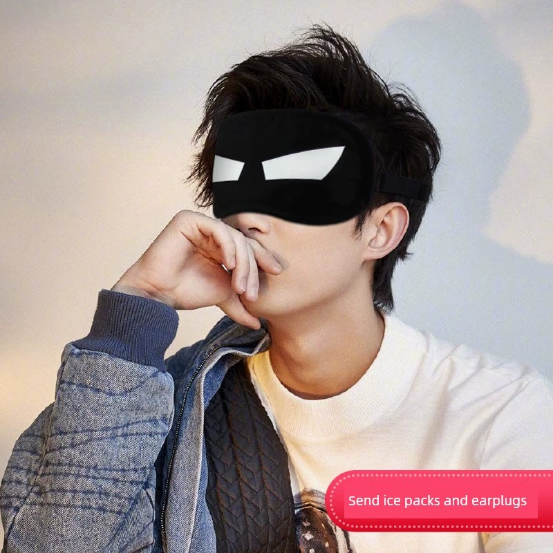 Iron Man Men Shading Sleeping Cartoon Mặt nạ mắt Cotton nguyên chất