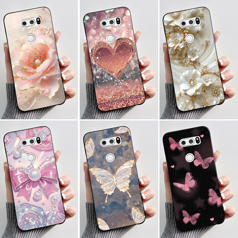 Ốp Họa Tiết In Hình Cho LG V30 / V30 Plus / V30s ThinQ / V35 ThinQ Vỏ Silicon Mềm Màu Đen Vỏ Hoa Dễ 