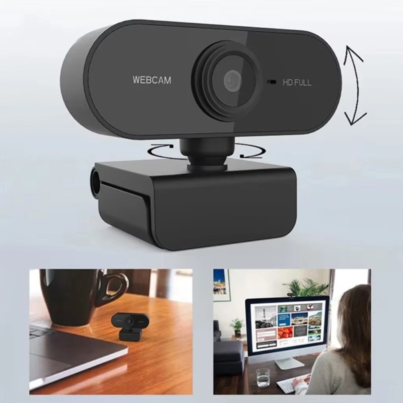 Webcam được bảo vệ riêng tư BTM có nắp ống kính có thể điều chỉnh và chân đế kim loại 1080P 2K 4K