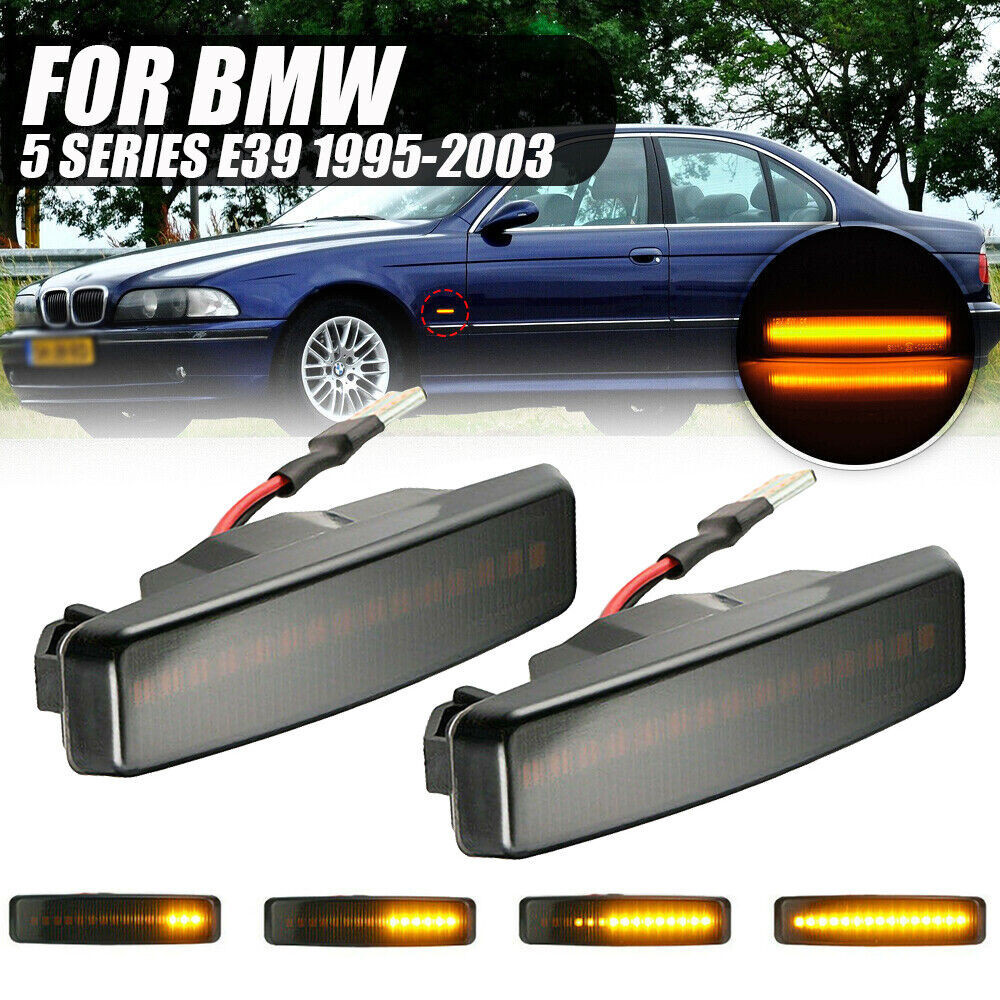 Đèn LED đánh dấu bên hun khói màu hổ phách cho BMW E39 525i 528i 530i 540i 1997-2003