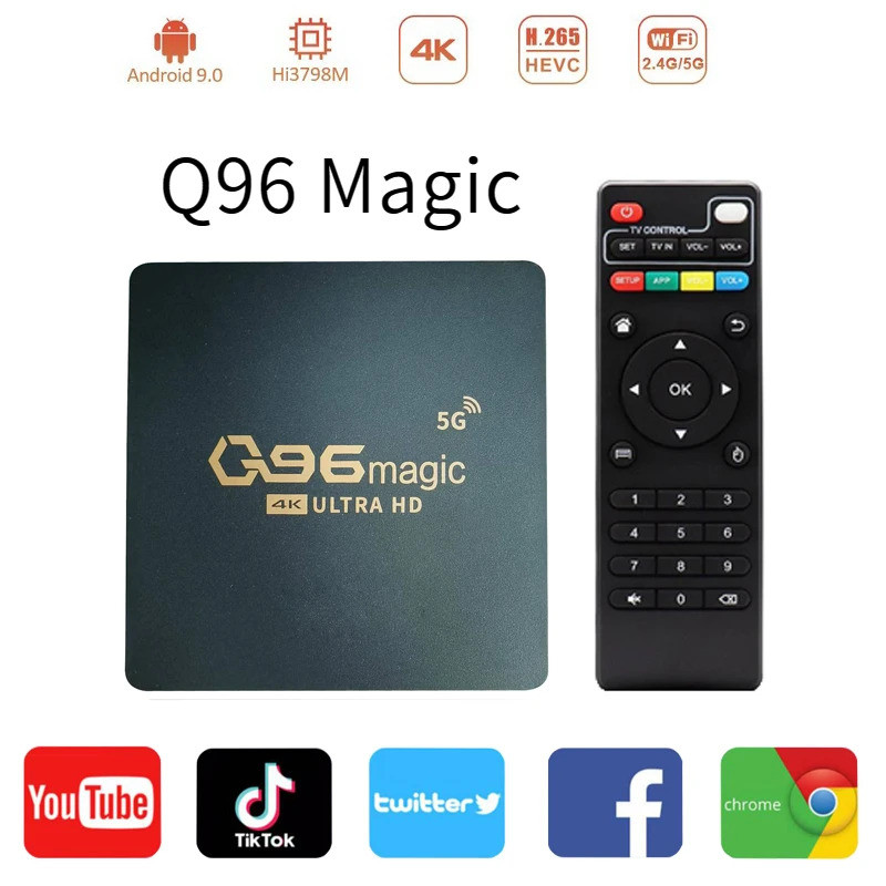 Q96 Magic android TV box 2023 Hisilicon HI3798M WIFi 5G 4K UHD HDR10 TV thông minh H.265 Rạp hát tại
